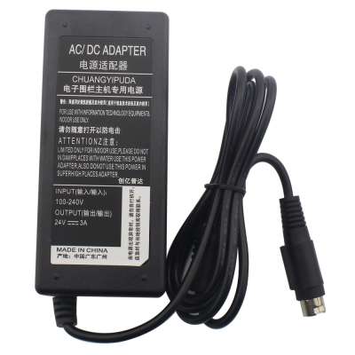 Replacement 24V 3A 3pins 72W AC Adapter Power Supply Charger For NCR Real POS 7197 POS Thermal Receipt Printer